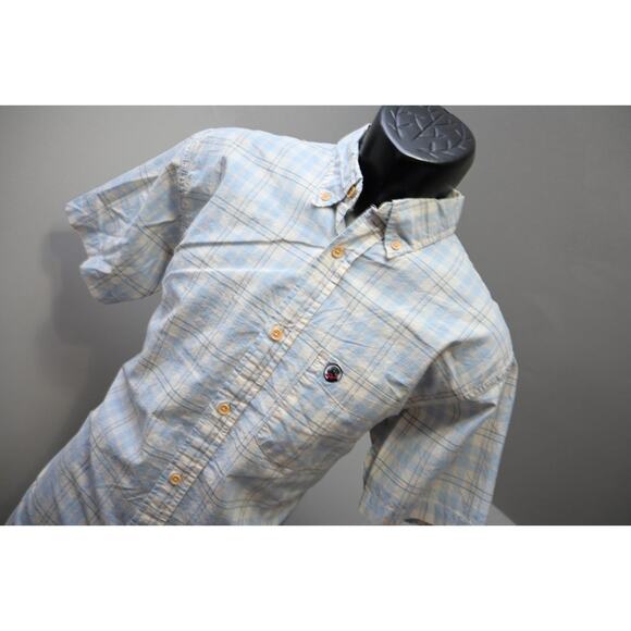 Southern Proper Dress Shirt Plaid Short Sleeve Casual Button Up Mens Size Medium - Picture 4 of 8